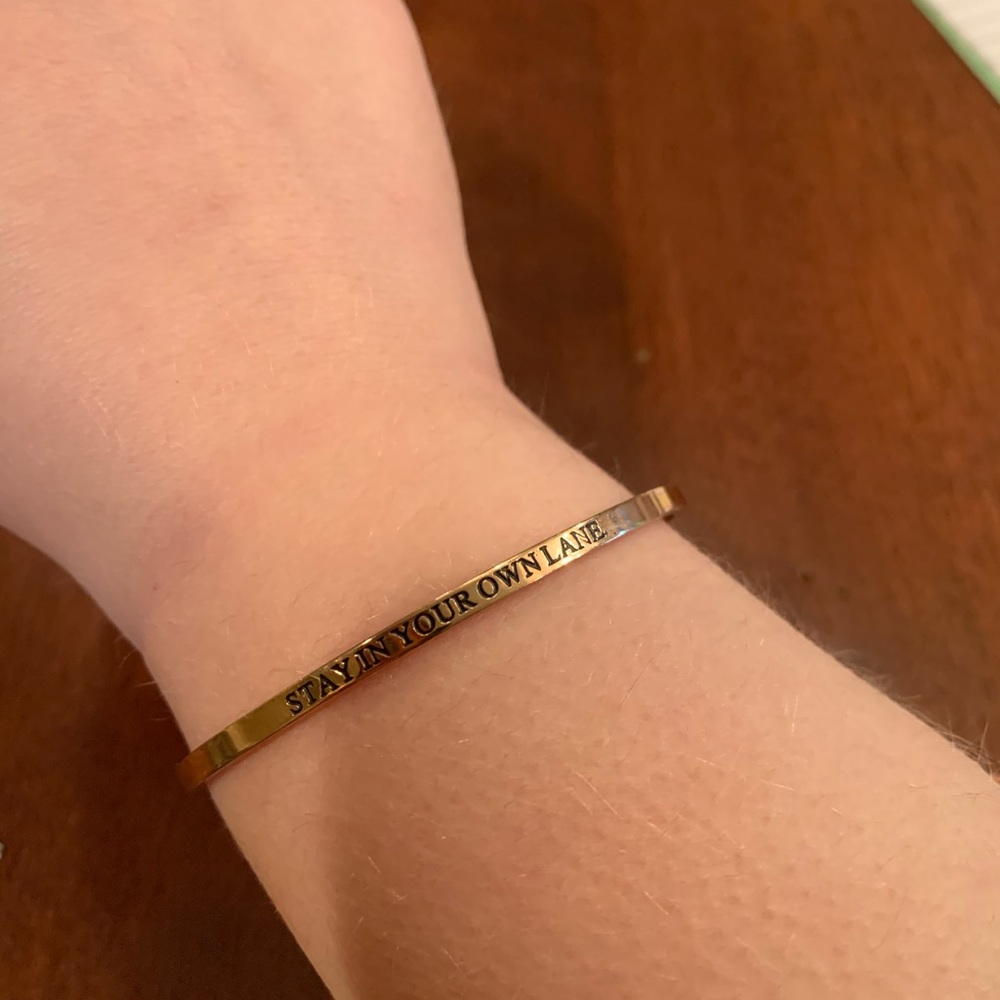 STAY IN YOUR OWN LANE bracelet in gold